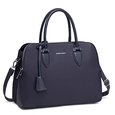 Bild av David Jones Dam Handväska Bugatti Tote Shopper Väska PU Läder Axelväska Många Fickor Dragkedja Axelremsväska Kvinnor Mode Elegant Handtag Blå