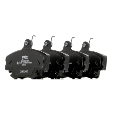 Bild av VALEO 302259 Jeu de plaquettes frein Essieu avant contact signal d&#039;usure exclu avec tôle anti bruit RENAULT: TWINGO 2, 1, CLIO 2