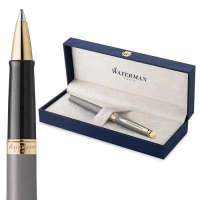 Bild av Waterman Hémisphère Rollerball Pen Stone Grey (The Understated Edit Collection) Fine Point with Black Ink Gift Box