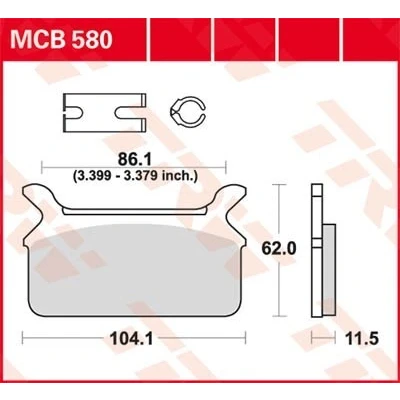 Bild av Bromsbeläggssats, skivbroms TRW MCB580