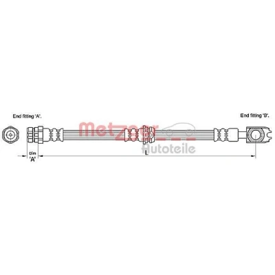 Bild av METZGER 4110259 Flexible De Frein 567 VOLKSWAGEN: Golf 4, Bora Berline, 4 Variant, AUDI: A3 3/5 portes, SKODA: Octavia 1 Combi