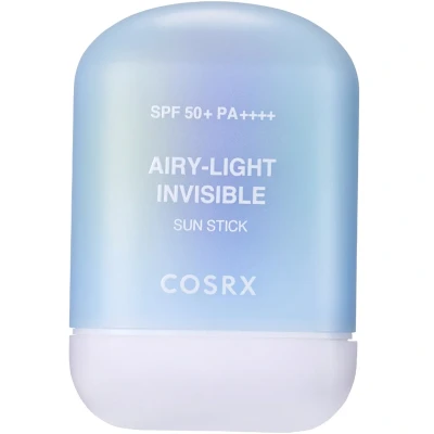 Bild av COSRX Airy Light Invisible Sun Stick mjuk matt finish, SPF 50+ PA++++, zink PCA, ingen benvit effekt, för ansikte och kropp, koreansk solskyddsmedel, 19 g