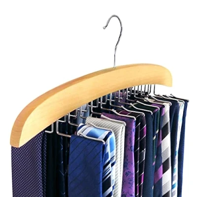 Bild av HANGERWORLD Naturligt trä 24 slipshängare förvaring display arrangör tillbehörshylla platsbesparande