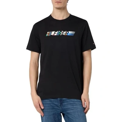 Bild av Tommy Hilfiger herr flerfärgad Tee S/S T shirts, Svart, M, M
