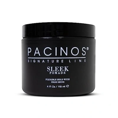 Bild av Pacinos Sleek pomade män 118 ml extra stadga och glänsande finish långvarig definition vattenlöslig formel för alla hårtyper vattenbaserad skäggpomade fruktig doft