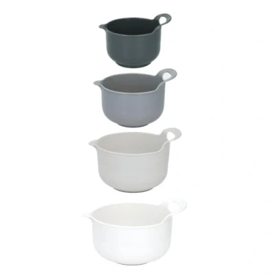 Bild av alpina 8711252179773 blandningsskål set 4 delad halkskydd, plast, vit/överdådig trädgård