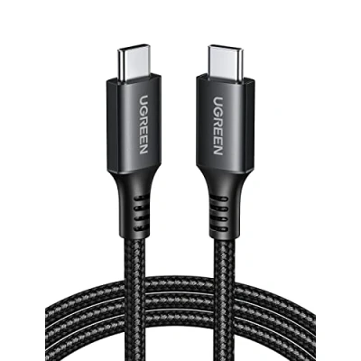 Bild av UGREEN USB C laddningskabel 60W Svart Nylon till kabel PD 3.0 PPS Kompatibel med iPhone 15 Pro Max Galaxy S23 S22 S21 A54 A34 A14 iPad 12.9 Air 5/Mini 6, Pixel 7 etc. (0.5M)