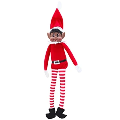 Bild av Toyland® Elves Behavin Badly 12 Inch Brown Elf Mjukleksak med långa ben, mjuk kropp och vinylhuvud tomtar runt om i världen Julnyhetsleksaker