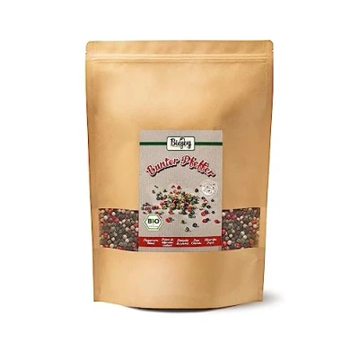 Bild av Biojoy EKOLOGISK Blandade Pepparkorn (1 kg), hela, för kvarn, Pepparmix (vit, röd, grön, svart)