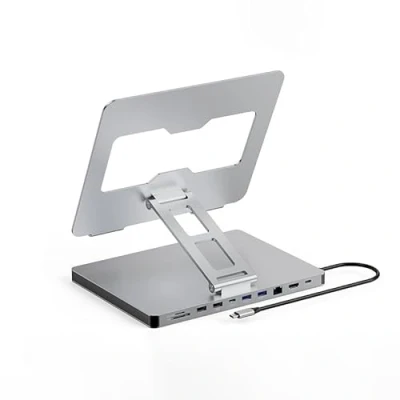 Bild av USB C hubbstativ för MacBook Pro, 10 i 1 adapter Air dockningsstation med 4K 60Hz HDMI, RJ45 Gigabit Ethernet, SD/TF kortläsare, 4 3.0 iPad/Dell HP/Surface/Lenovo laptop Dock