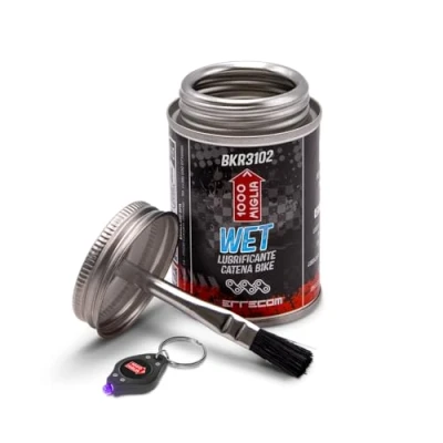 Bild av 1000 Miglia BKR 3102 Wet Lube Bike Chain, for and Muddy Weather Conditions, All In One Can, Brush included 120 ml Can