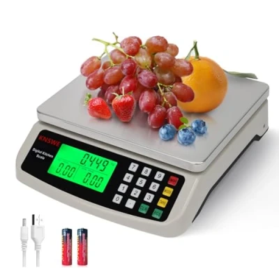 Bild av KNSWE Matvåg 10kg Stor Digital Våg Kök Rostfritt stål Vikt Pounds Kilogram och ounces för bakning Matlagning Måltid Prep Kaffe Tara Funktion Exakt räkning LCD skärm
