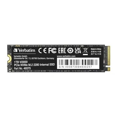 Bild av Verbatim Vi3000 NVMe M.2 Internal SSD, intern SSD enhet med 1 TB datalagring, solid state PCIe Gen 3 gränssnitt, svart