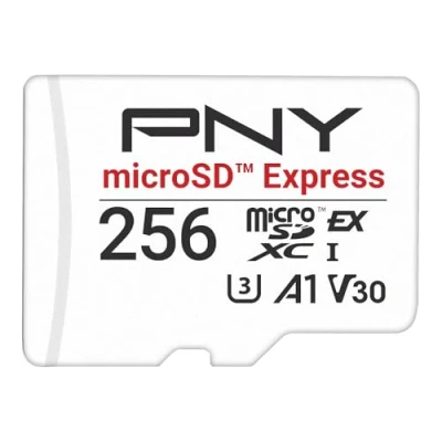 Bild av PNY microSD™ Express 256GB UHS I U3 V30 A1 microSDXC flash memory card, up to 890 in read and 750 write speeds, perfect for microSD compatible devices such as Nintendo Switch 2