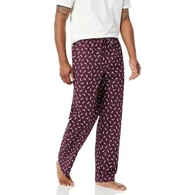 Bild av Amazon Essentials Men&#039;s Vävd pyjamasbyxa rak passform, Vinröd Puffin, S