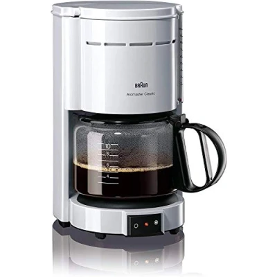Bild av Braun Kaffebryggare KF 47 WH, Filterkaffebryggare med Glaskanna för Traditionellt Filterkaffe, Aromatiskt Kaffe Tack Vare OptiBrew system, Droppstopp, Automatisk Avstängning, Vit
