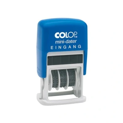 Bild av Colop Datumstempel mit Text Mini Dater, Traditionell, Datumstämpel, Plast, 12 x 25 mm, Blå, Plast