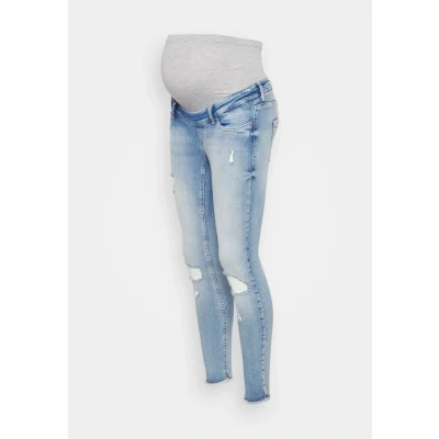 Bild av ONLY Maternity Olmblush LIFE RAW Ancle Jeans Skinny Fit, Storlek: Lx32, Light blue denim
