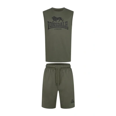 Bild av Lonsdale ÄRMELLOSES SET Normale Passform Allanton Träningsbyxor, Storlek: Large, Olive black