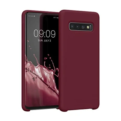 Bild av kwmobile fodral kompatibelt med Samsung Galaxy S10 TPU silikon telefonskydd mjuk finish rabarber röd