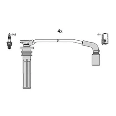 Bild av HITACHI 134375 Jeu De Fils d&#039;Allumage CHEVROLET: Aveo / Kalos 3/5 portes, Spark, Matiz