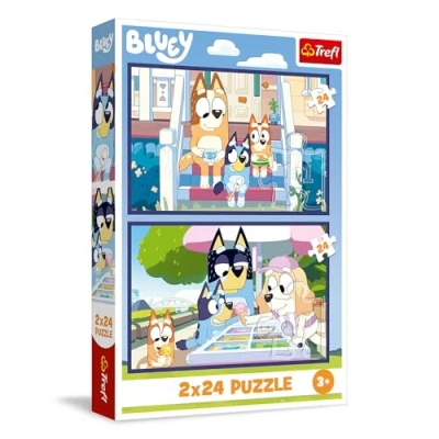 Bild av Trefl pussel 2 i 1: Bluey, Roliga Bluey x 24 bitar, Set med två för barn från 3 år