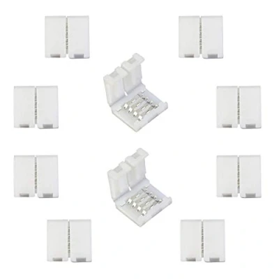 Bild av LITAELEK 10 st 4 polig LED kontakter med clips fäste remskontakt kontakt snabbkontakt för mm bred SMD 5050 RGB remsor (10 stycken)
