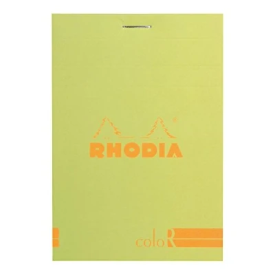 Bild av Rhodia 12966C Block (elfenben, linjerad, 90 g, 85 x 120 mm, mikroperforerad, 70 ark) 1 st anisgrön