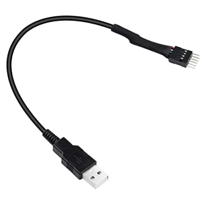 Bild av USB A till 9 stifts huvud, moderkort hane IDC Dupont 2.0 typ kabel sladd förlängare adapter konverteringskabel 20 cm
