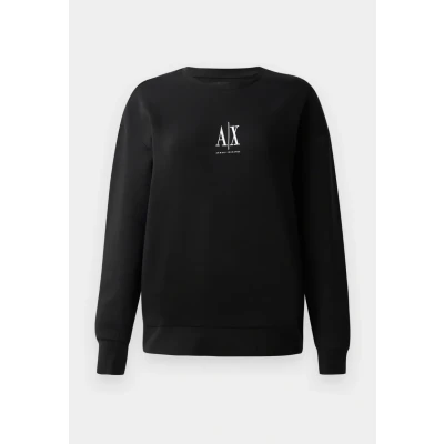 Bild av Armani Exchange Icon Project, broderad logotyp, rund hals tröja, Svart, S