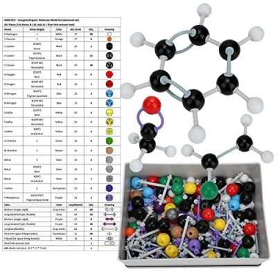 Bild av 267Pcs Molecular Model Kit Chemistry Inorganic and Organic Structure Atom Link Set for Student Teacher