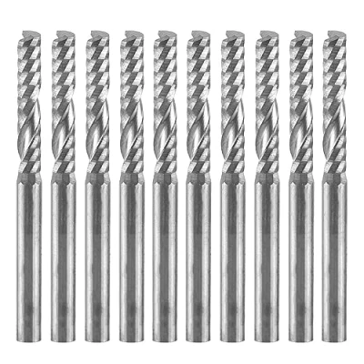Bild av Boaby 10 st. Slipfräsar, 4mm Shank Tungsten Carbide Spiral Single Flute Fräs Cutter CNC Router Bits Set, för att skära på akryl PVC MDF Density Board Wood