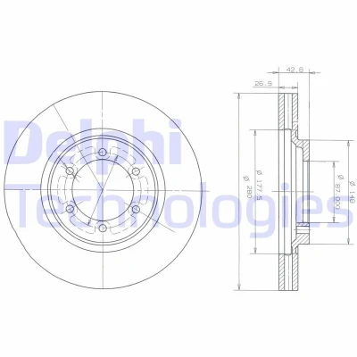 Bild av Bromsskiva DELPHI BG3936