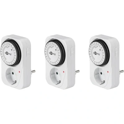 Bild av Goobay 64894 timer uttag analog inuti uttaguttag 15 minuters intervall justerbar LED kontroll kontinuerlig drift möjlig uppsättning av 3, liten