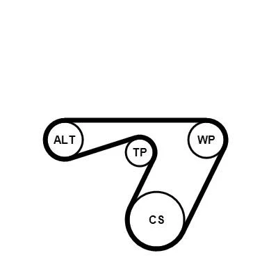 Bild av CONTITECH 6PK1180WP1 Pompe à eau+Jeu de courroie trapézoïdale nervures OPEL: Corsa D 3/5 portes, C Astra H portes