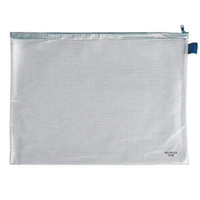 Bild av Veloflex 2703000 blixtlåsficka DIN A3, dragkedjeväska, dokumentväska, PVC, tygförstärkt, transparent, 1 styck