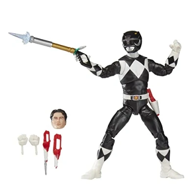 Bild av Power Rangers Lightning Collection Mighty Morphin Black Ranger 15 cm premium samlarobjekt actionfigur leksak med tillbehör