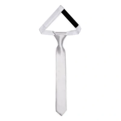 Bild av Laddheid barn slips för pojkar elegant glänsande utseende, förbunden med ett kardborreband, perfekt speciella tillfällen snygg slipsstorlek 31 cm x 4 TKS, silver, 31cm 4cm