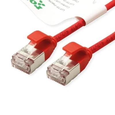 Bild av Roline green 21.44.3316 RJ45 Nätverkkabel, Patchkabel CAT 6A U/FTP 3.00 m Röd (klar) oskärmad, Halogenfri, Flamskyddsmedel 1 st