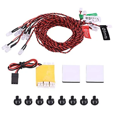 Bild av RC Flash Light, 8 LED Lighting System Kit Simulation Flashing Lights for Airplane Helicopter