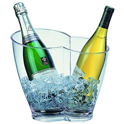 Bild av APS vin /champagnekylare, kylare, flaskkylare, kristallklar, för två flaskor, 21,3 x 30,7 cm, 26 cm höjd, 4 l volym