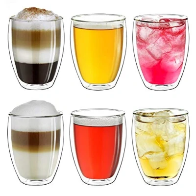 Bild av Creano termoglas dubbelväggiga 250 ml &quot;DG H&quot;, uppsättning med 4, stora glas gjorda av borosilikatglas, kaffeglas, tekoppar, latte macchiatoglas