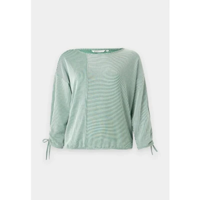 Bild av TOM Tailor Denim Structured Stripe Långärmad tröja, Storlek: XS, Green/white