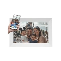 Bild av Denver PFF 1024WHITE digital bildram med 25,7 cm (10,1 tum) Wi Fi, timer, fotoprogramvara för att skicka foton från den mobila appen till ramen, upplösning: 1280 x 800