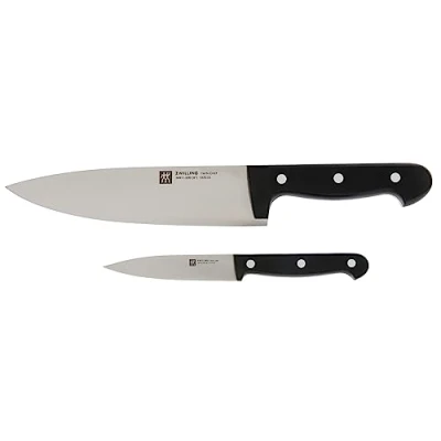 Bild av ZWILLING Twin Chef knivset, 2 delar (garneringskniv 10 cm kockkniv 20 cm), rostfritt specialstål/plasthandtag i nitdesign, svart