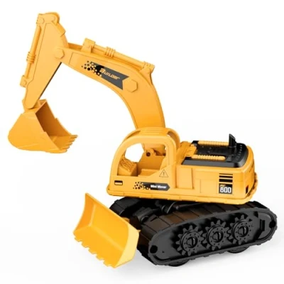Bild av GizmoVine Grävmaskin Leksak, 2 i 1 Kopplingsbilar Bulldozer modeller, hållbara och flexibla delar, strandbilar för barn 3 4 5 år, födelsedagspresent
