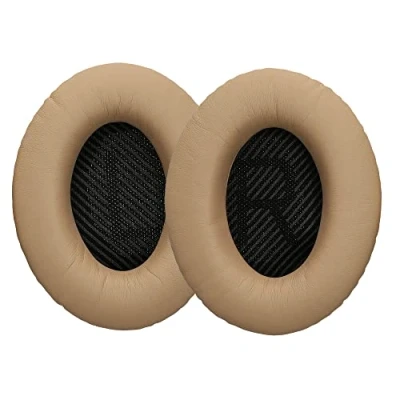 Bild av kwmobile Öronkuddar kompatibla med Bose Quietcomfort 35 35II 25 15/QC35 QC35II QC25 QC15 öronkuddar 2 x ersättning för hörlurar beige