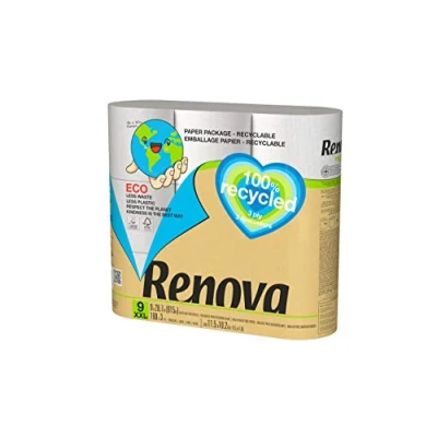 Bild av Renova 200091071 Toalettpapper, 9 rullar, Vit, 20,7 m