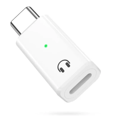 Bild av MoKo Lightning to USB C Audio Adapter Support Line Control, Male Female Headphone Earphone for iPhone 15 Pro Max Plus, iPad Air/Pro, Not Charging/Data Transfer, White