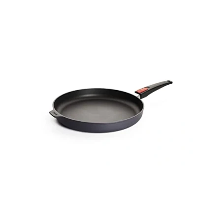 Bild av Woll Diamond Lite plattpanna, Ø 32 cm, 5 cm hög, med avtagbart handtag lämplig för keramik, gas, el, halogener ej induktion, gjuten aluminium, non stick beläggning, ugnssäker